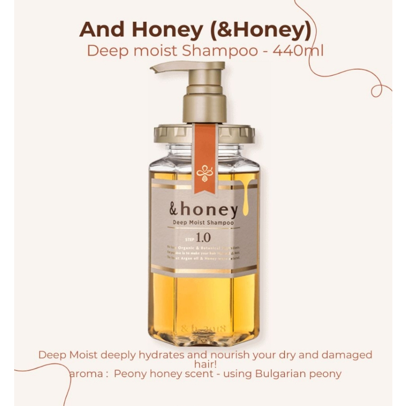 and honey DEEP MOIST shampoo treatment, hair pack, hair oil japan jepang original