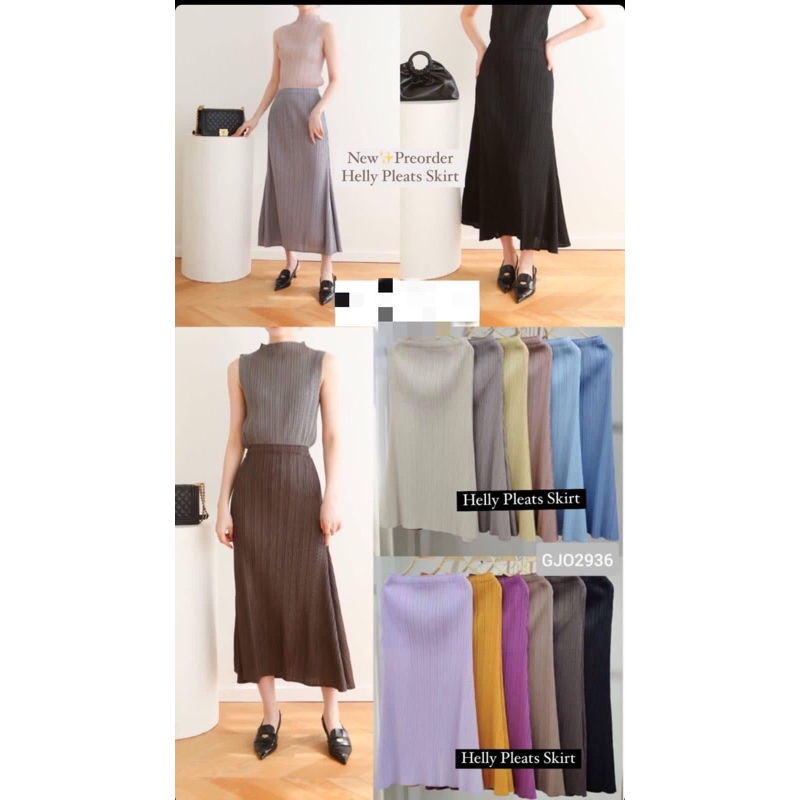(PRE ORDER) Helly Pleats Skirt Premium // Pleats Premium
