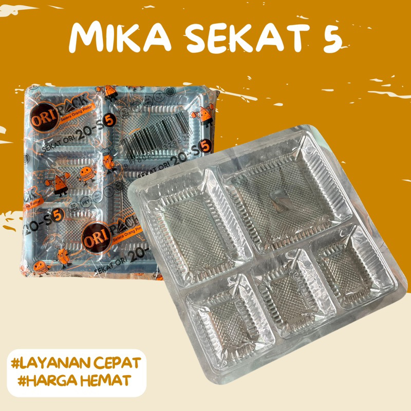 Mika Dus Nasu 20x20 Mika Kotak Nasi Mika Sekat 5