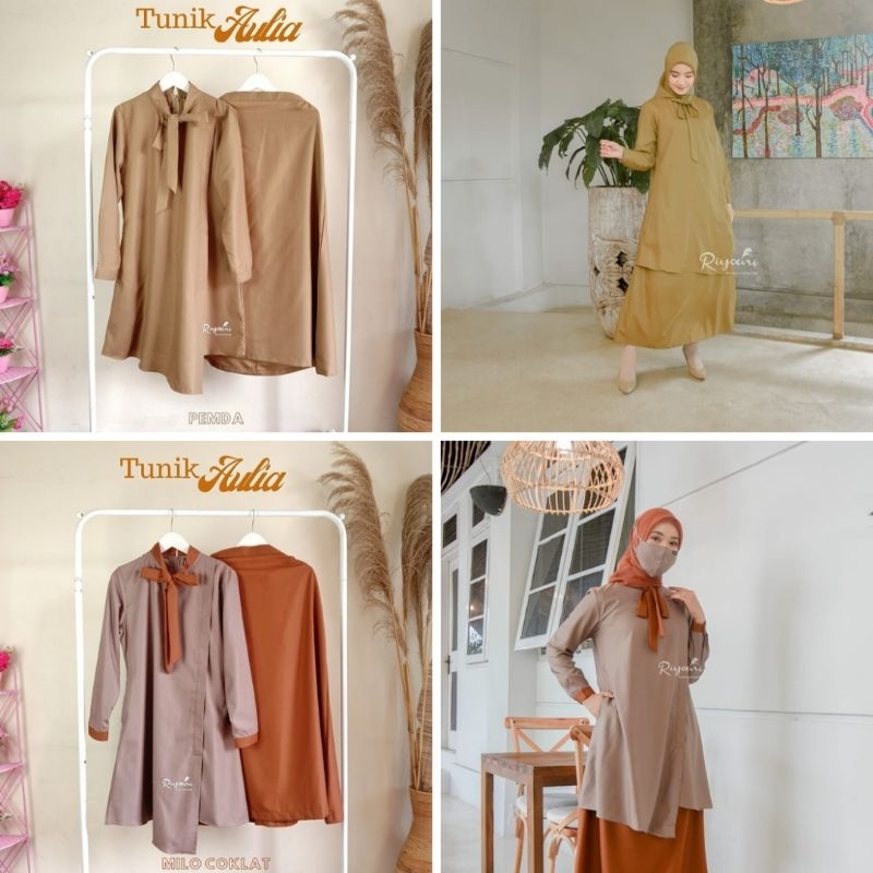 SET TUNIK AULIA by RIYANI TUNIK WANITA CANTIK BAHAN KATUN TOYOBO ADEM TUNIK DEWASA