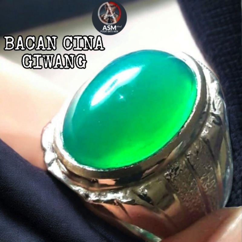 BACAN CINA MANMADE / cincin batu akik Bacan cina manmade giwang