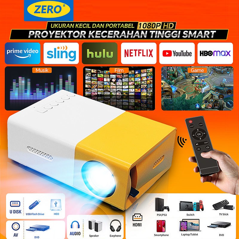 M96 Proyektor mini YG300 Portable Led mini Proyektor hp mini Home Theater HDMI mini Proyektor