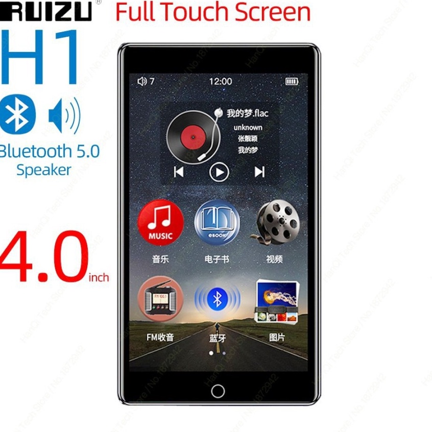 RUIZU H1 8GB Touch Screen MP3 MP4 Player Bluetooth builtin speaker h K4Z5