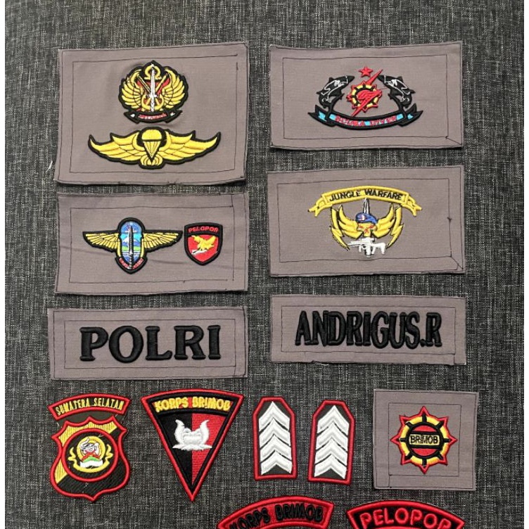 Atribut Bordir PDL Brimob  Atribut Bordir PDL Polri KODE H3S7