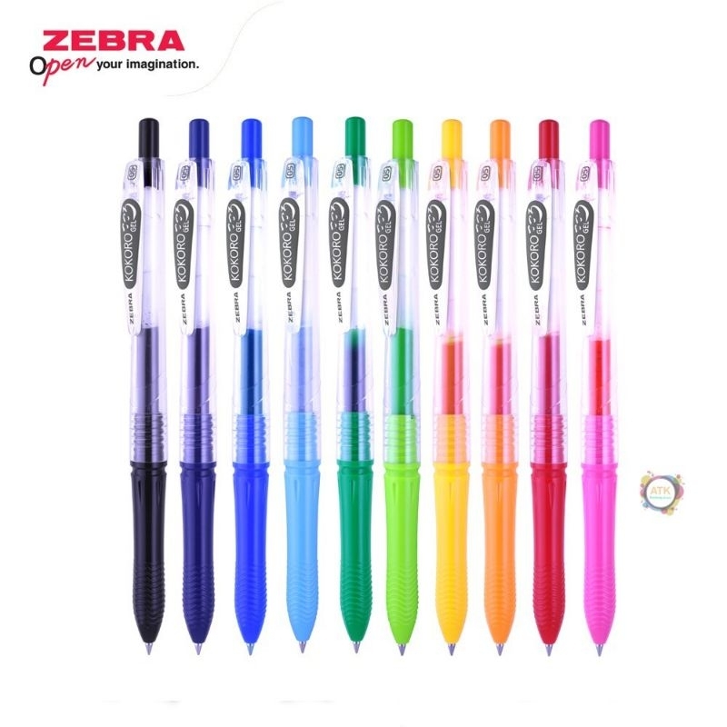 

[1 PCS] PEN ZEBRA KOKORO SWEET GEL BLACK 0.5 MM | PULPEN KOKORO HITAM | PULPEN KOKORO LUSINAN