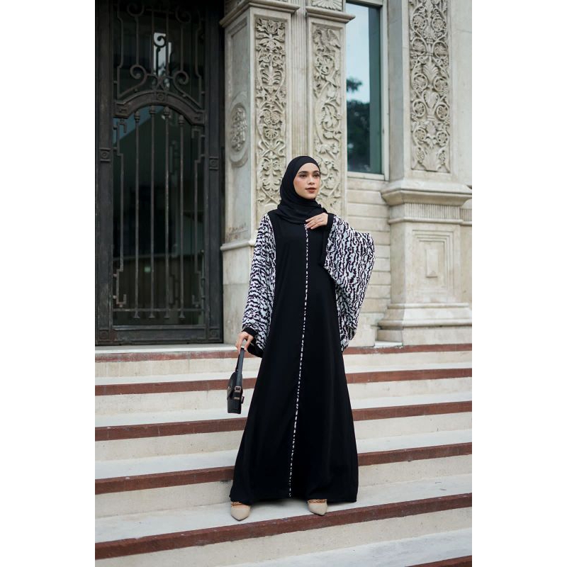 Kaftan Abstrack / Kaftan Bunga / Abaya Saudi / Gamis Hitam / Abaya Arab / Abaya Hitam / Abaya Murah 