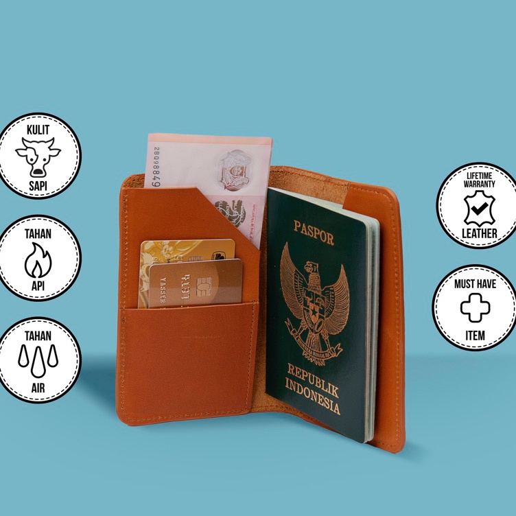 KODE N7E3 GK Passport Holder  Dompet Paspor KulitTempat PasporCover Paspor