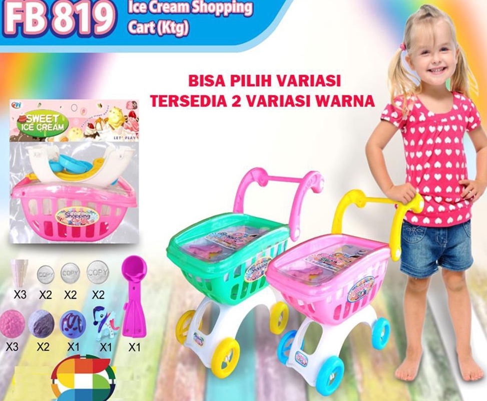 KODE M2M7 Mainan Anak Ice Cream  Mainan Anak Trolley Shopping TERMURAHFB819 JSP