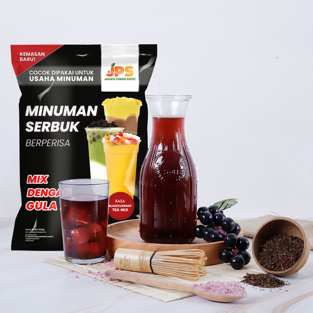 

JPS Mix Blackcurrant Tea 1 kg Bubuk Minuman Dengan Gula / Serbuk Instan Berperisa Teh