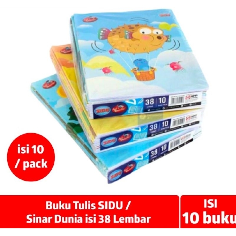 

Buku Tulis Sinar Dunia (SiDu) 1pak isi 10 buku 38 lembar