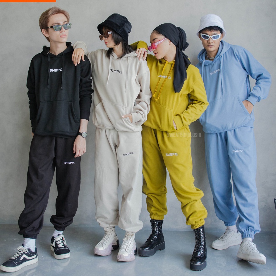 Garansi Order  SWEPO Satu Set Hoodie Jumper  Jogger SWEPO Size M XXL Pria Wanita