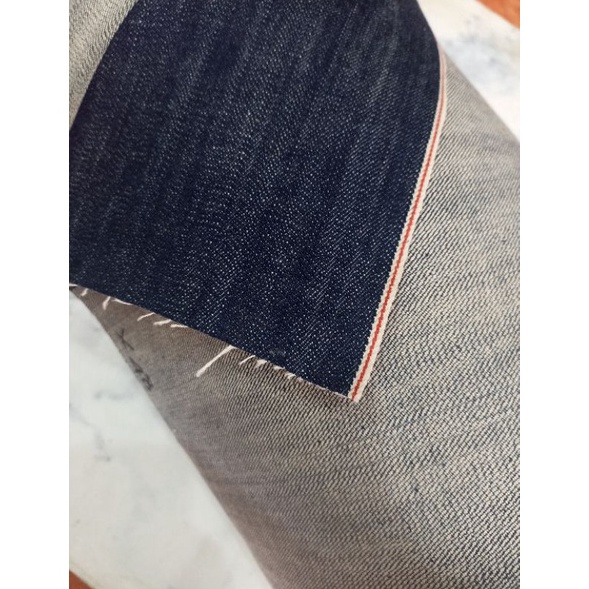 BAHAN KAIN DENIM SELVEDGE 16Oz JEANS DENIM LINE RED WHITE KODE L6P9