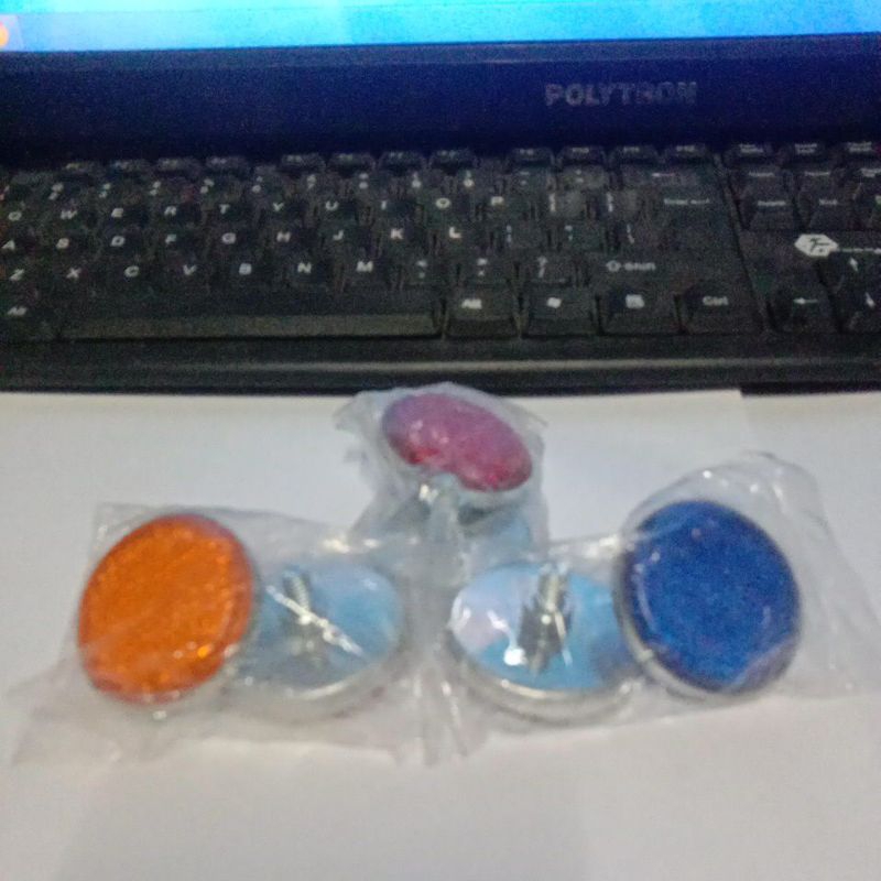 MATA KUCING BULAT HARGA 1SET 2PCS Mata Kucing Cat Eye C70 Kupingan K5 Warna Merah Putih Biru Kuning