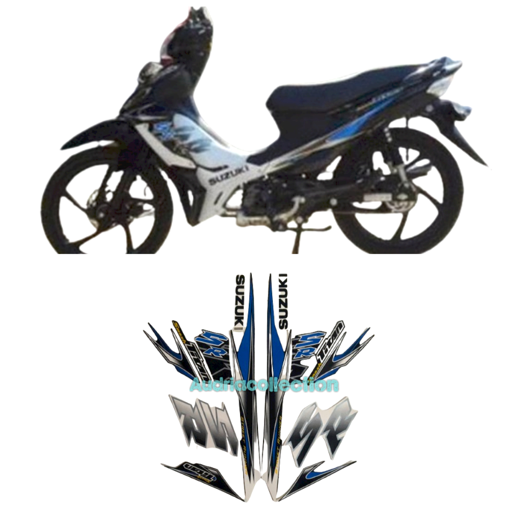 Sticker Striping Motor Suzuki Smash Titan 2012 Hitam-Putih
