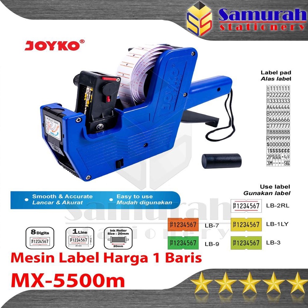 

Alat Label Harga Joyko MX55M 1 Baris Tag Price Labeller 1 Line MX 55m Mesin Tembak Harga r F2N8