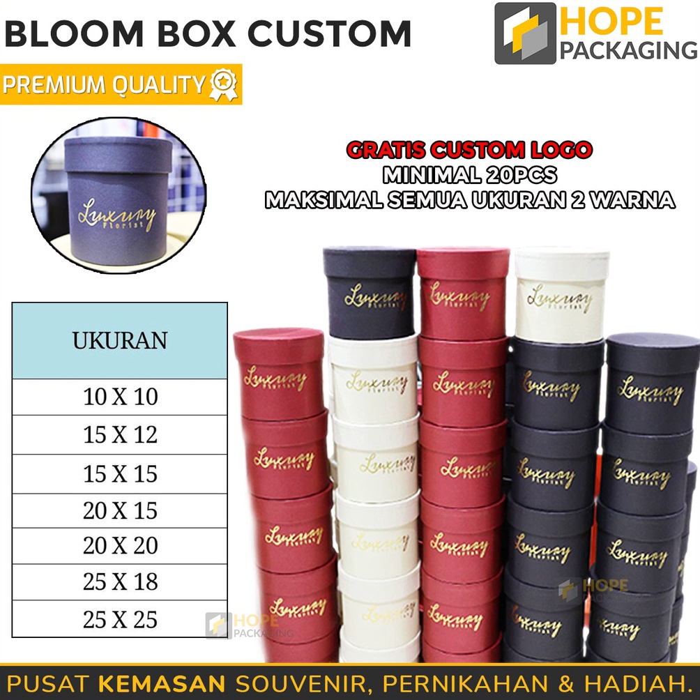 

PESTA DISKON Bloom Box Custom Logo box Hampers Custom Ukuran