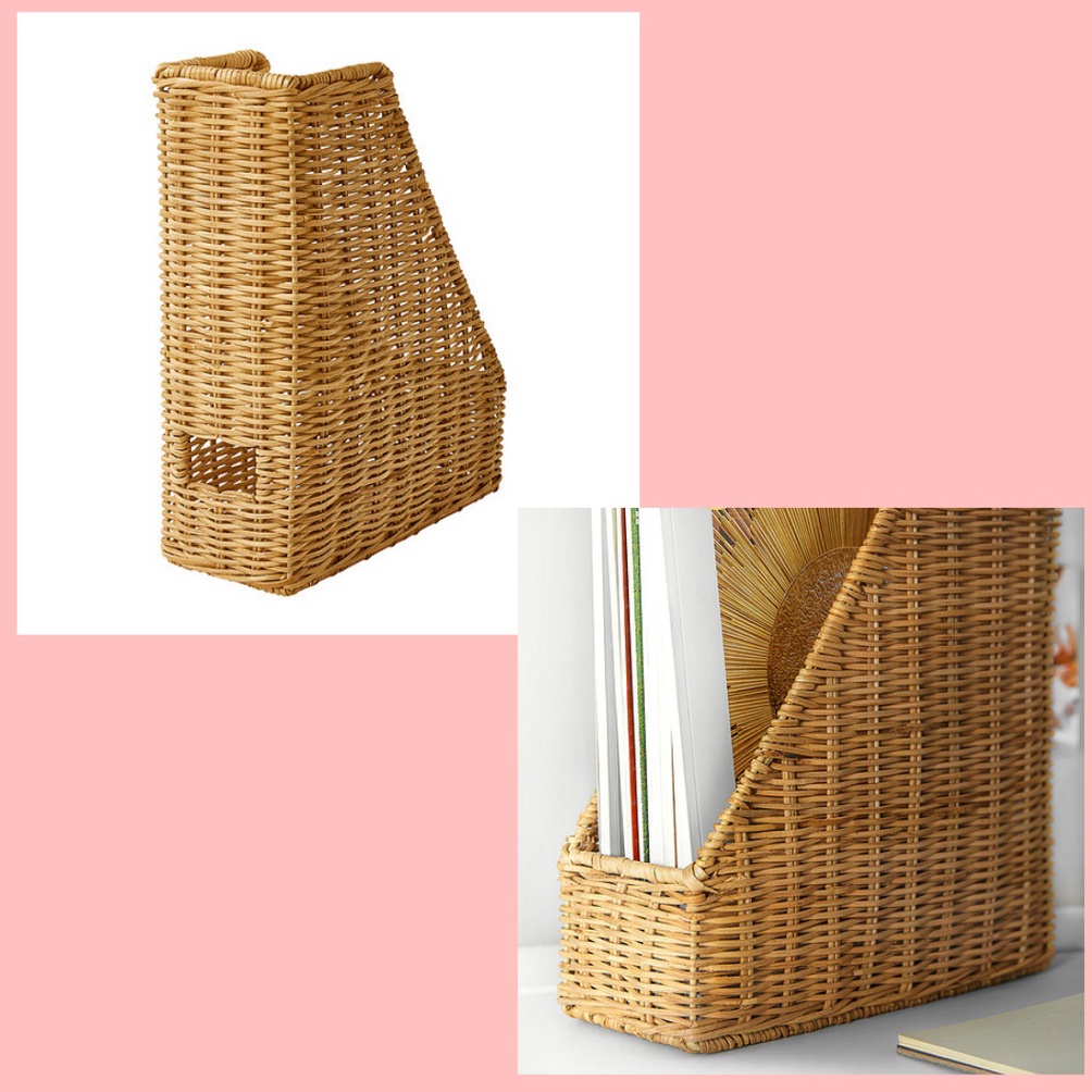 

BERKUALITAS TRUMMIS File majalah buatan tangan rotan file organizer tempat file file holder holder kertas holder buku file holder