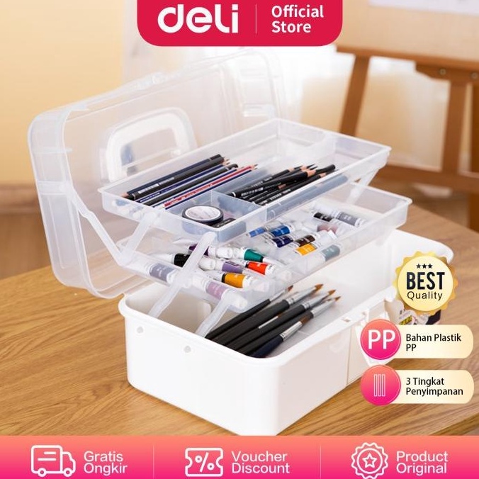 

Deli Large Art Toolbox Kotak Peralatan Seni 682 6833 b V7H7