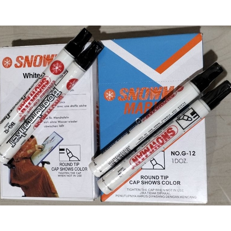 

spidol snowman warna hitam 12pcs G 12 BG 12 l O6D5