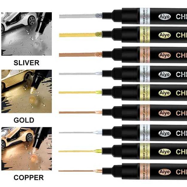 

MURAH Spidol AIYE Viral 1 Pcs 2mm 3 Varian Warna Spidol Marker Chrome Cair Permanen f Y4K8