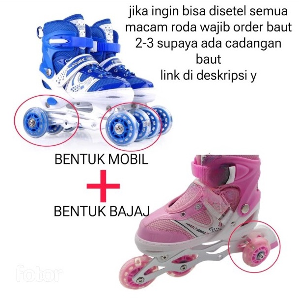 sepatu roda inline skate jahit bajaj power MURAH GROSIR  BAUT BAJAJ 2 PCS UBAH RODA s Z7K3