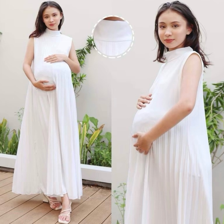 KODE W15G INNER DRESS HAMIL KEKINIAN  GAMIS PLISKET PREMIUM  BAJU GAMIS HAMIL