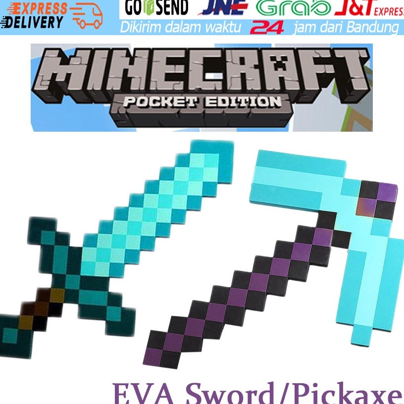KODE D45Z Mainan Pedang Minecraft sword bahan eva mine craft Creeper Diamond Pickaxe Untuk Hadiah Ul