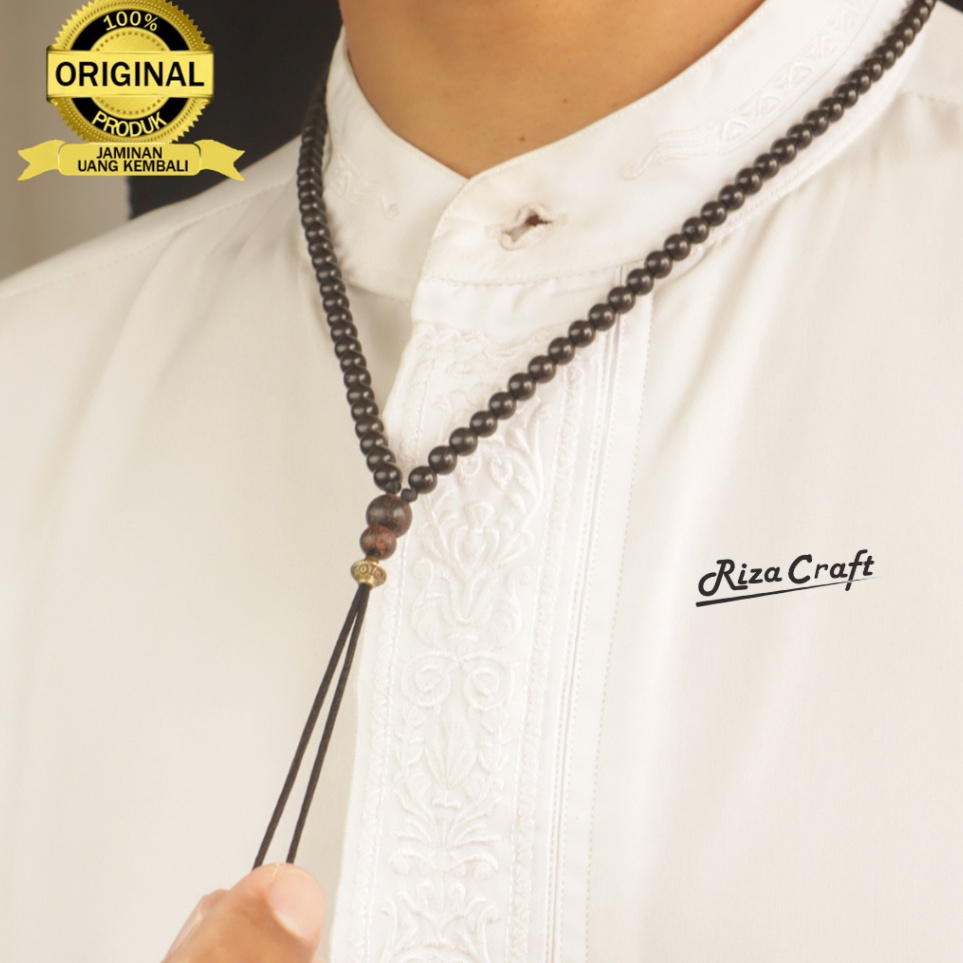KODE Y15D Kalung Tasbih kayu Kokka Kaokah ASLI 99 Butir kecil buat Cowok Cewek Keren