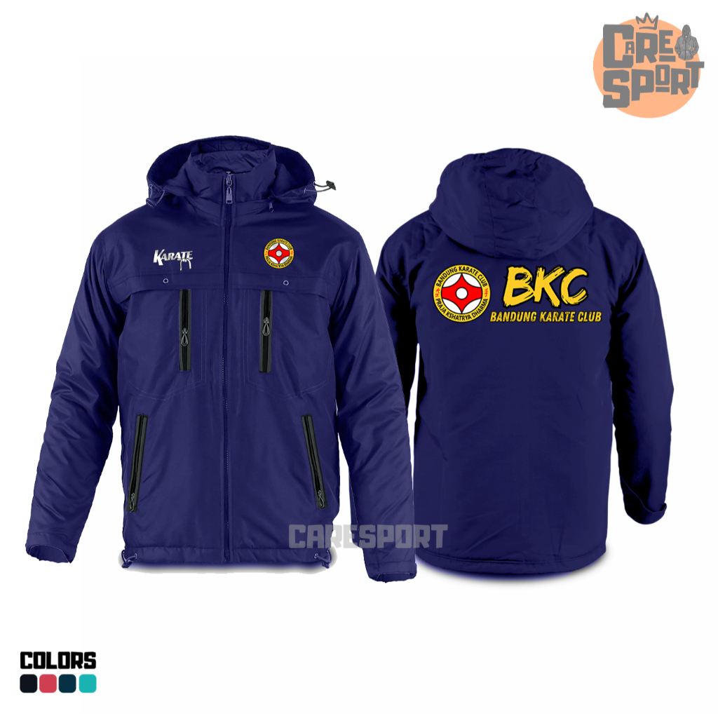 JAKET CUSTOM CLIMBER BKC PARASUT SEMI WATERPROOF BANDUNG KARATE CLUB TAHAN ANGIN BISA CUSTOM