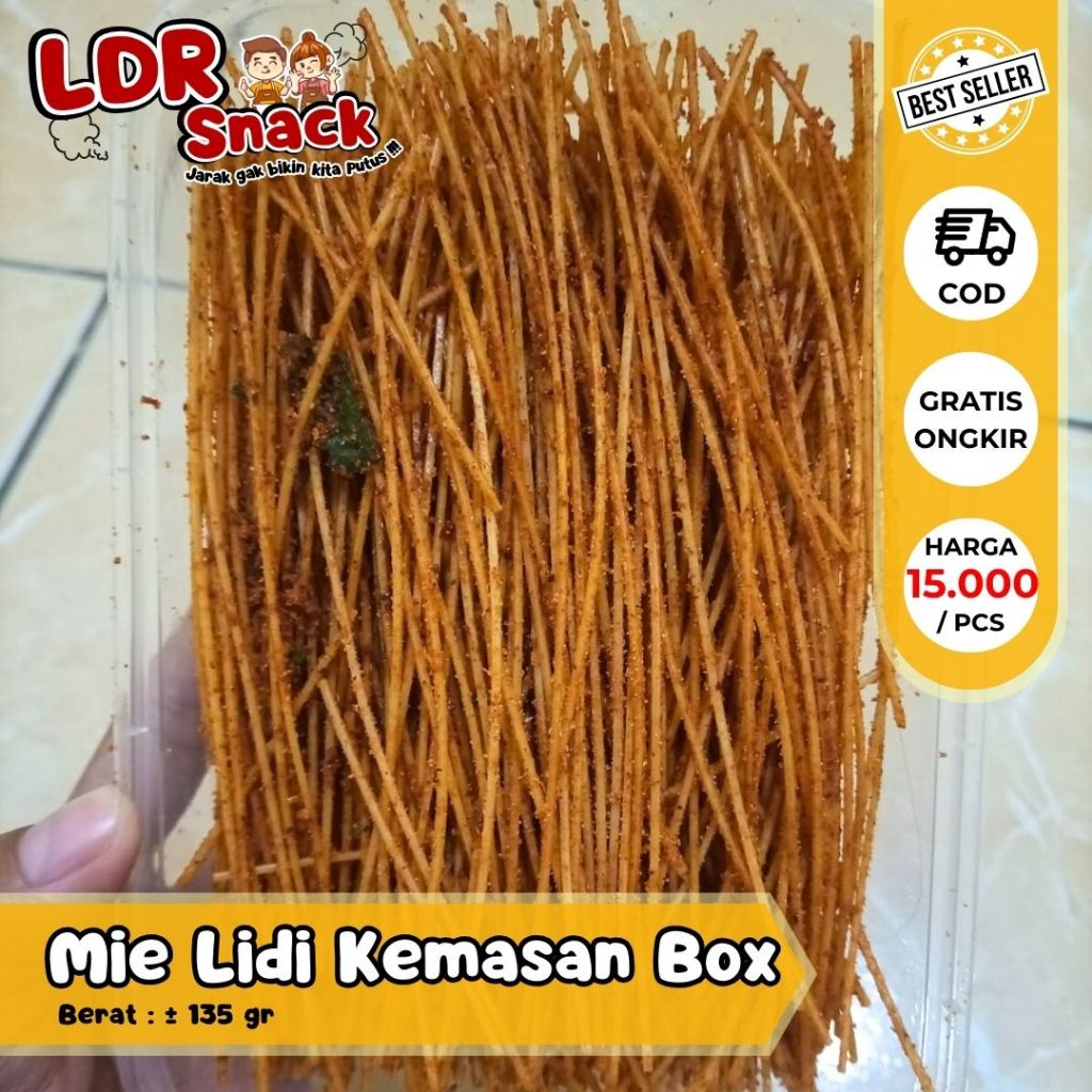 

LDR Snack Mie Lidi Box / Mie Lidi Manis / BELI 20 GRATIS 1