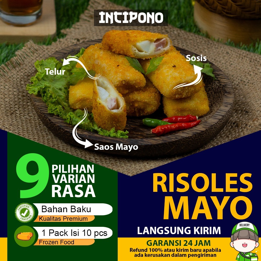 Incipono Risoles Mayo Mayonaise Sosis Saos Sauce Mayones Isi 10 Frozen Food Halal Premium Hotel