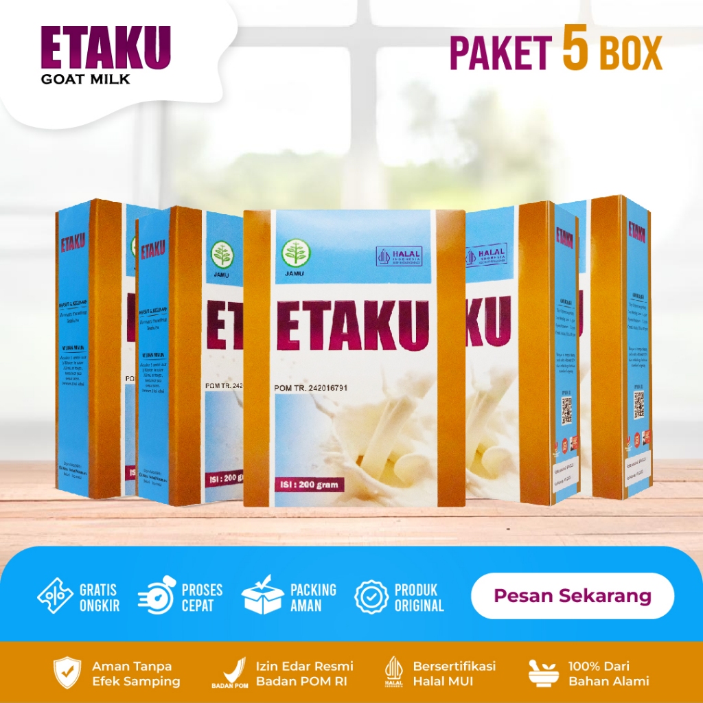 

Etaku Goat Milk Susu Kambing Etawa Asli Paket 5 Box