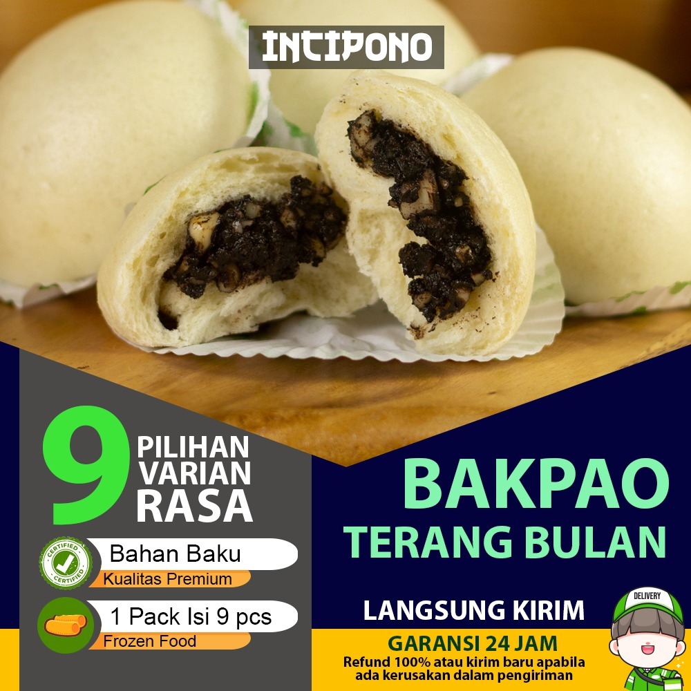 

Incipono Bakpao Terang Bulan Martabak Manis Rasa Kacang Cokelat Manis Lembut Isi 9 Frozen Food Premium Hotel