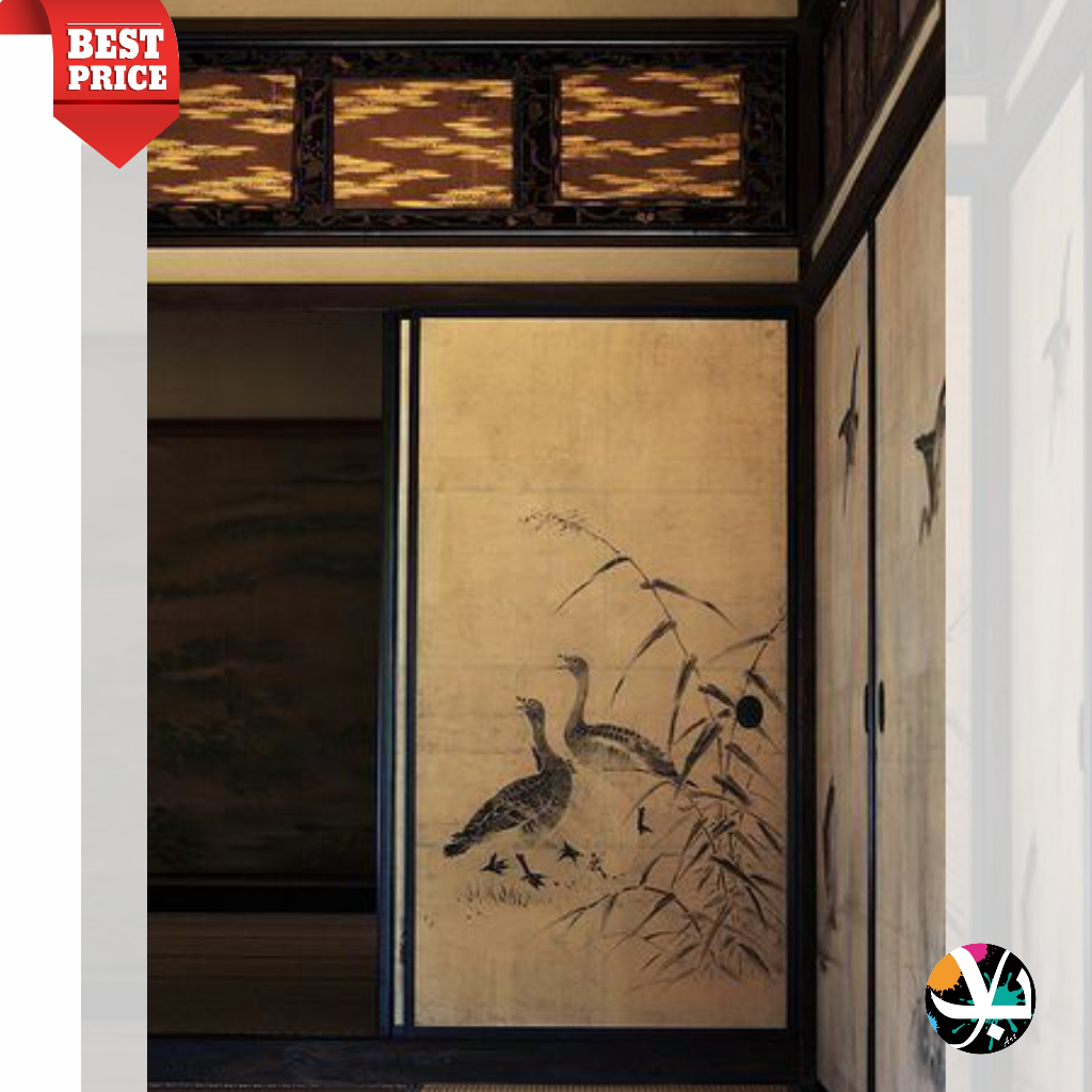 Lukisan kanvas classic - lukisan jepang vintage - lukisan hand painting