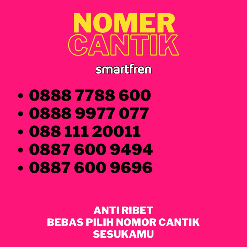 NOMOR CANTIK SMARTFREN FREE KUOTA 100GB