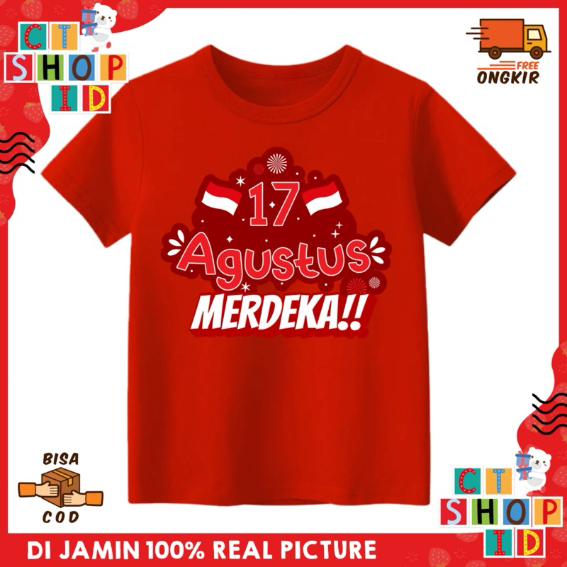 kaos kemerdekaan anak 17 agustus merah putih lomba motif 17 AGUSTUS MERDEKA