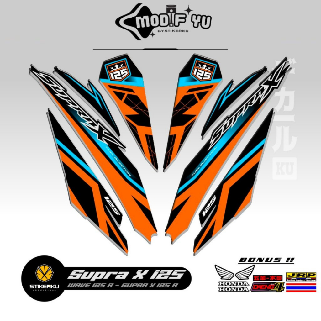 STRIPING SUPRA X 125 D NEW MOTIF 50 / SUPRA BATMAN / STIKER SUPRA X 125 / STICKER / SUPRA-X 125 D / 
