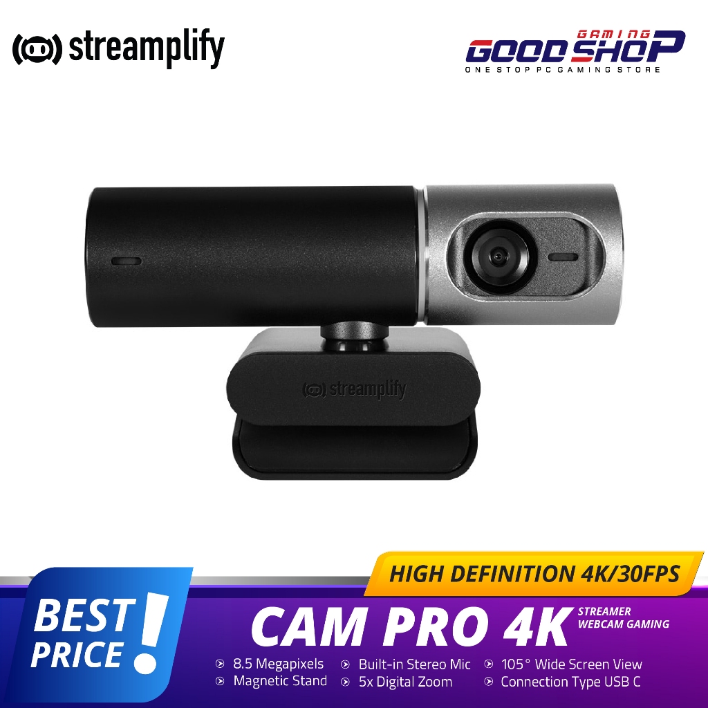 Streamplify Cam Pro 4K Webcam - Streamer Webcam Gaming