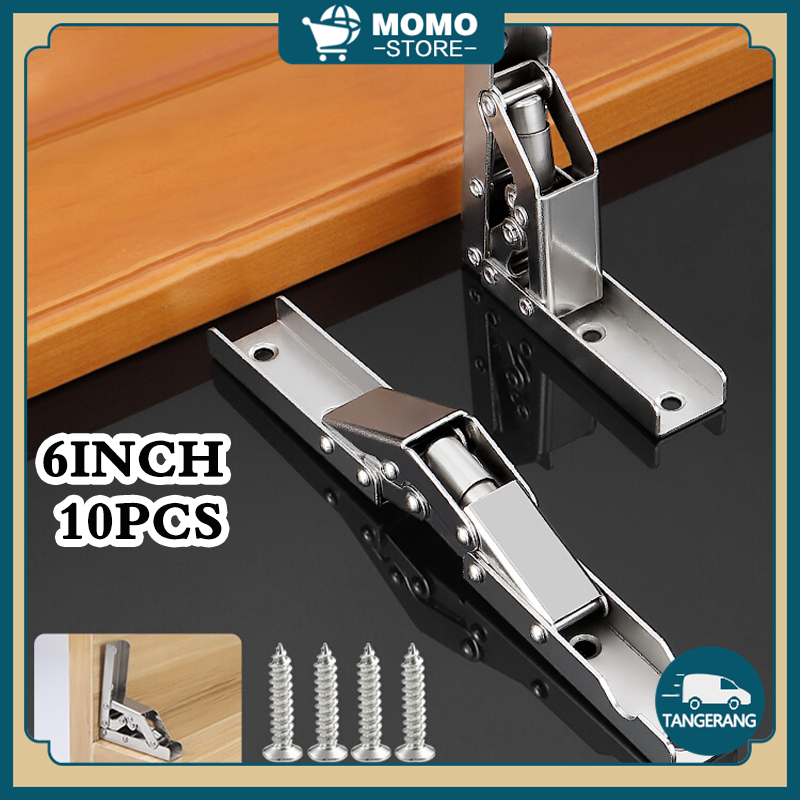 10 PCS Engsel 90 Derajat 6 Inch Engsel Kodok 90 Derajat Baja Canai Dingin Engsel Bawah Pintu Lipat
