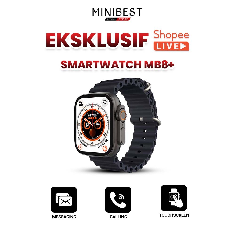 Moreandshopp - [ Eksklusif Live ] MINIBEST Smartwatch MB8 Plus Ultra Pro Bluetooth V5.2 Full Touch