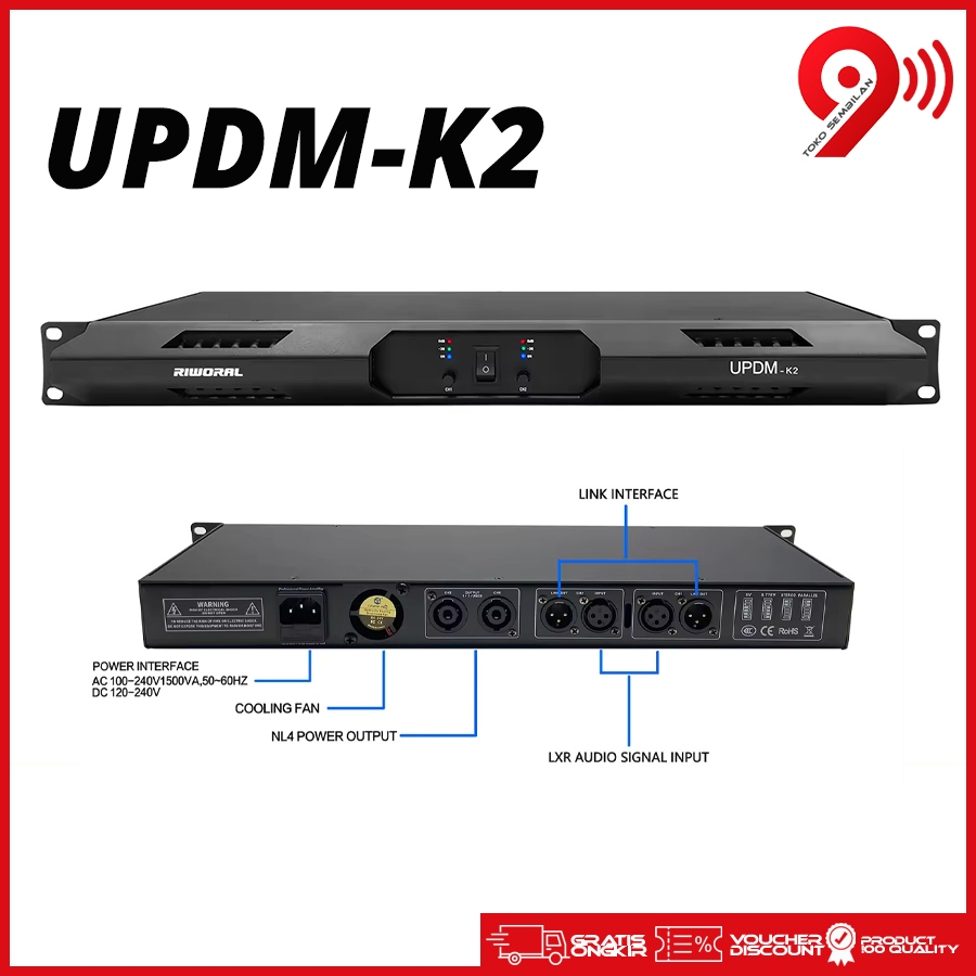 Mixer UPDM-K2 MICROVERB 4  crossover 4 frequency subwoofer professional stage home digital processor