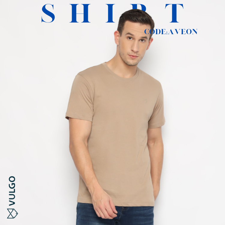 Vulgo Aveon - Basic T-Shirt Kaos Khaki Pria Wanita