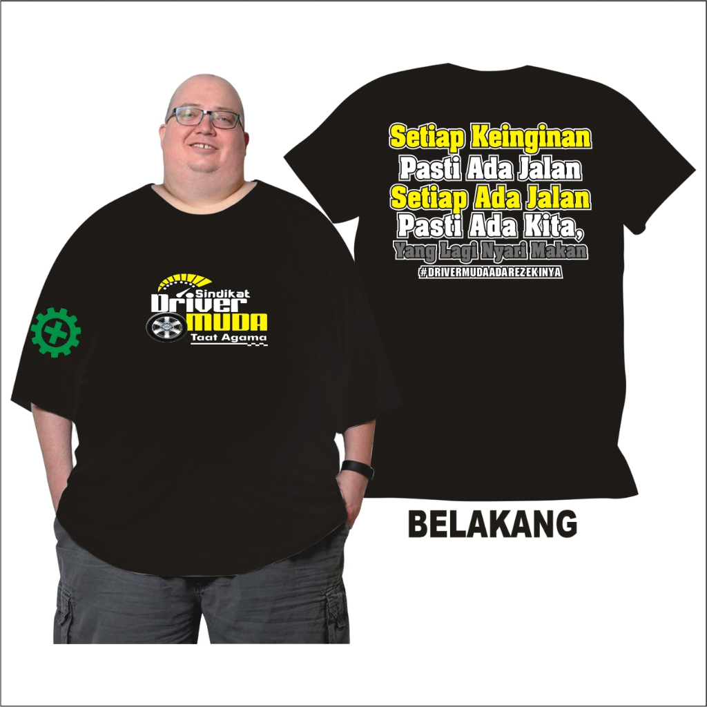 Jumbo 150++ Kg Kaos Sf Sindikat Driver Muda Kaos Distro Jumbo Wanita Dan Pria   2XL-10XL Kaos Pria D
