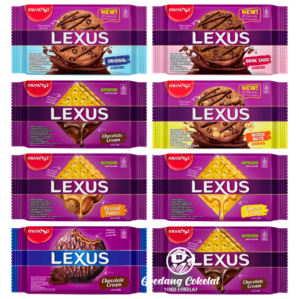 

Munchys Lexus / Munchy's Lexus Krekers Sandwich Biscuit Biskuit Cookies Peanuts Cheese Lemon Chocolate Vegetable 190g