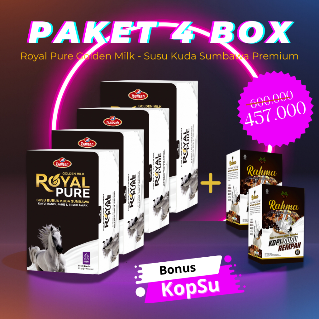 

[PAKET 4 BOX] ROYAL PURE SUSU KUDA SUMBAWA PREMIUM