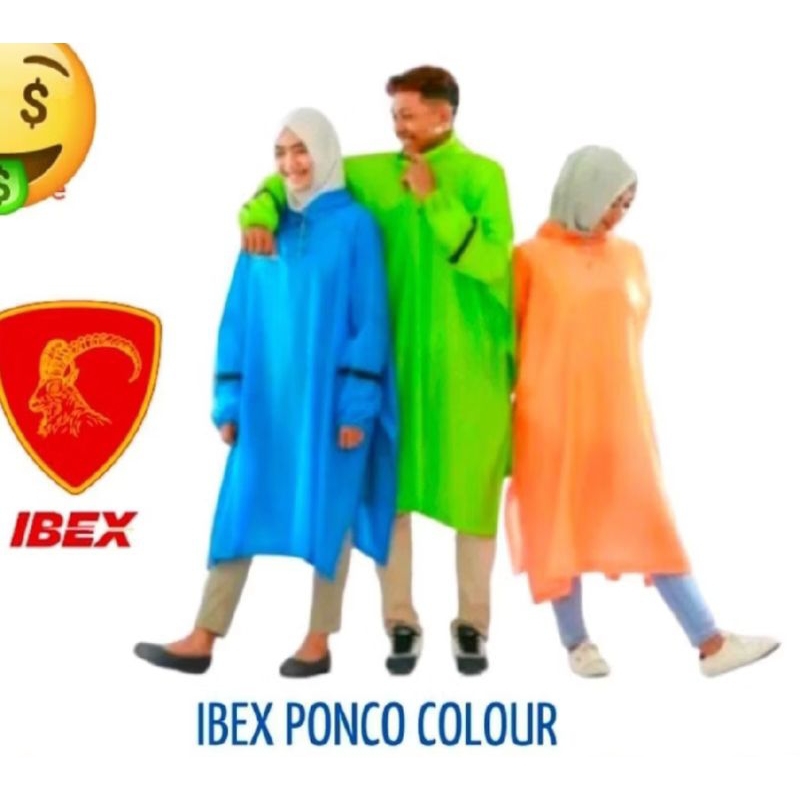 jas hujan ibex Poncho lengan colour