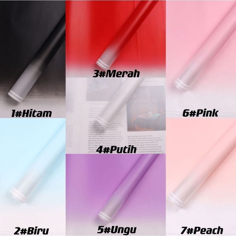 

5 Lembar Kertas Buket Cellophane List Putih Gradien