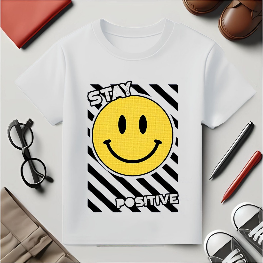 KAOS DISTRO ANAK LAKI LAKI UMUR 2-14 TAHUN BAJU ANAK LENGAN PENDEK GAMBAR SMILE