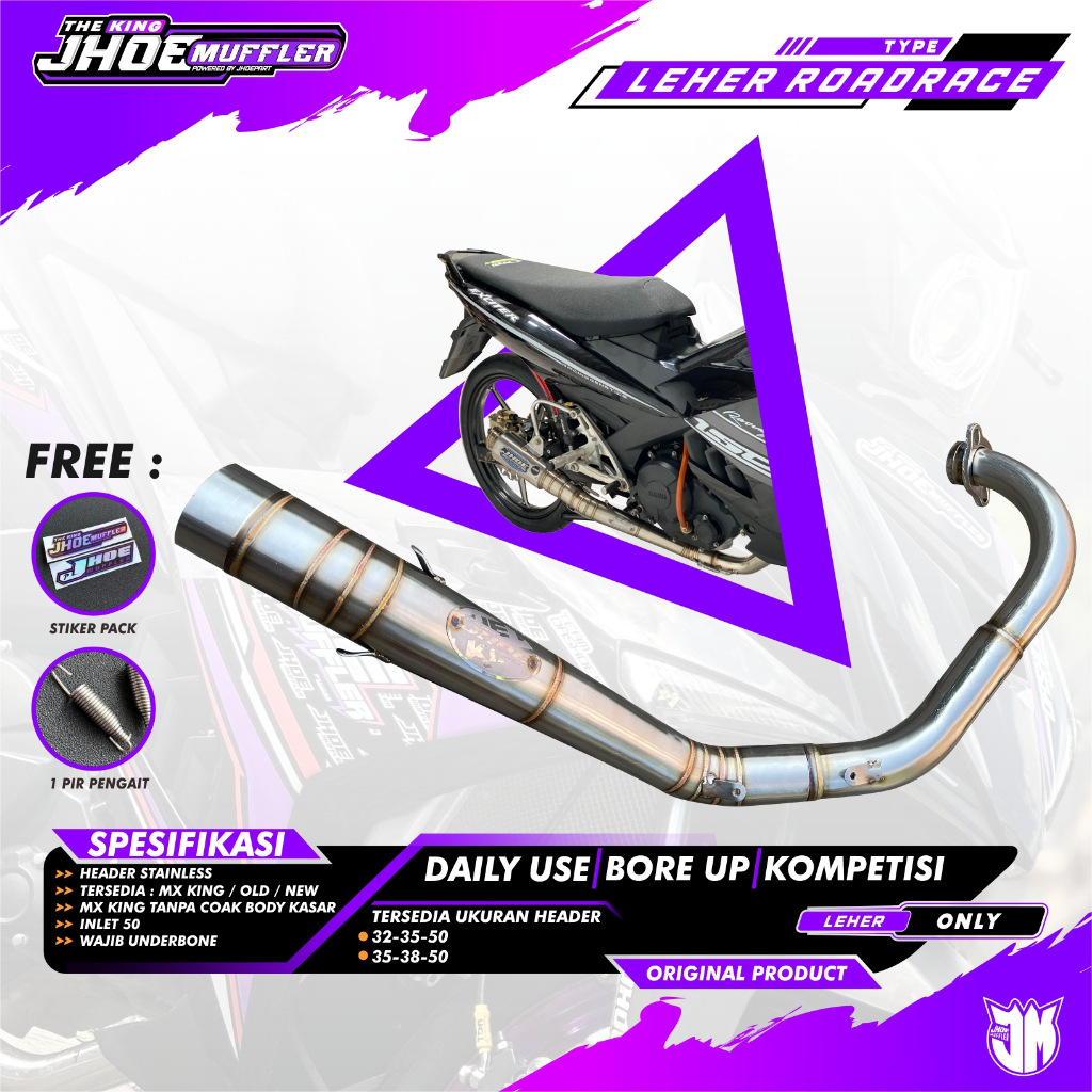 Header leher knalpot Jupiter MX KING Roadrace 100% Original Jhoe Muffller