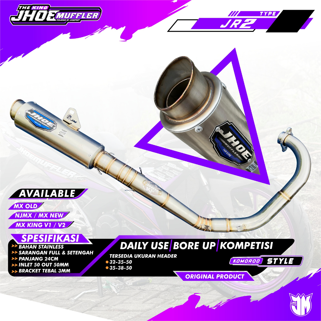 Knalpot Racing MX KING MX NEW MX OLD Roadrace Original Jhoe Muffler TYPE JR2